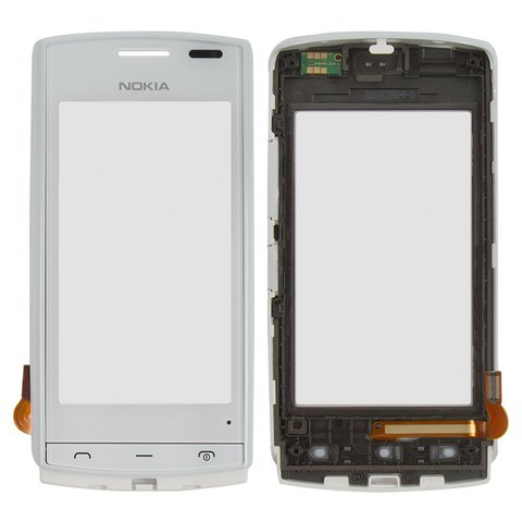 Сенсорний екран для Nokia 500, з передньою панеллю, білий