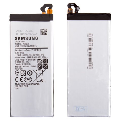 Аккумулятор EB BA720ABE для Samsung A720 Galaxy A7 2017 , Li ion, 3,85 B, 3600 мАч, Original PRC 