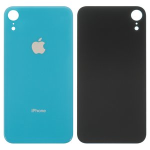 Задняя панель корпуса для iPhone XR, голубая, не нужно снимать стекло камеры, big hole