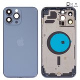 Корпус для iPhone 13 Pro Max, синий, с держателем SIM-карты, с боковыми кнопками, sierra blue