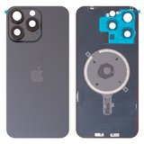 Задня панель корпуса для iPhone 15 Pro Max, чорна, із склом камери, Original (PRC)