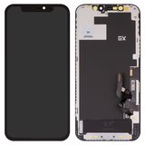 Дисплей для iPhone 12, iPhone 12 Pro, черный, с рамкой, (AMOLED), GX OEM soft