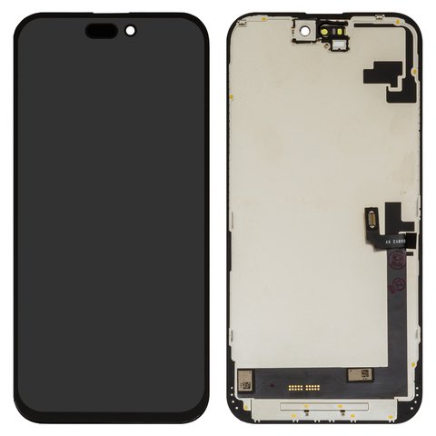 Дисплей для iPhone 16 Plus, чорний, з рамкою, Copy, TFT , ZY, LTPS HD+