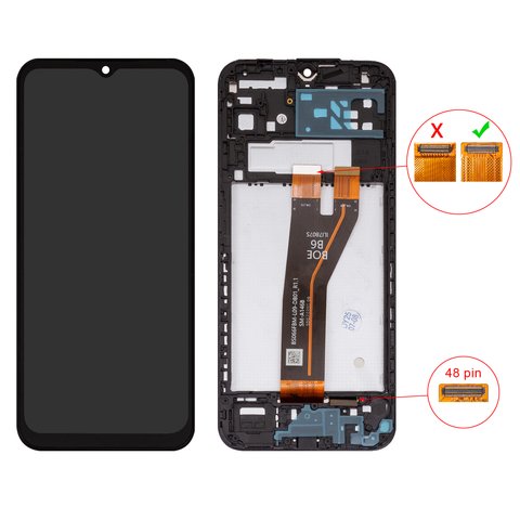 Дисплей для Samsung A146B Galaxy A14 5G, чорний, з рамкою, High Copy, 48 pin, BS066FBM L09 DB01_1.1