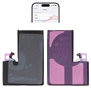 Акумулятор для iPhone 15 Pro Max, Li ion, 3,869 B, 4700 мАг, збільшена ємність, без помилки, A3121 , genuine IC