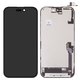 Дисплей для iPhone 16, черный, с рамкой, High Copy, без микросхемы, (AMOLED), GX OEM soft