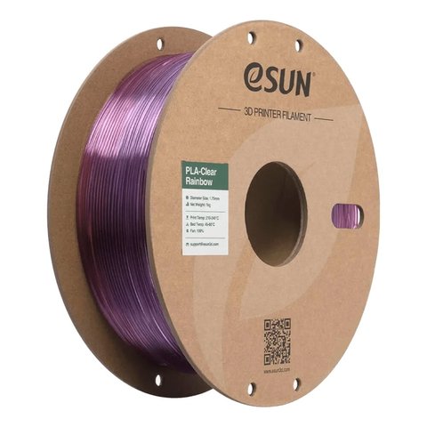 Філамент для 3D принтера eSUN PLA Clear Rainbow Purple Red, 1 кг