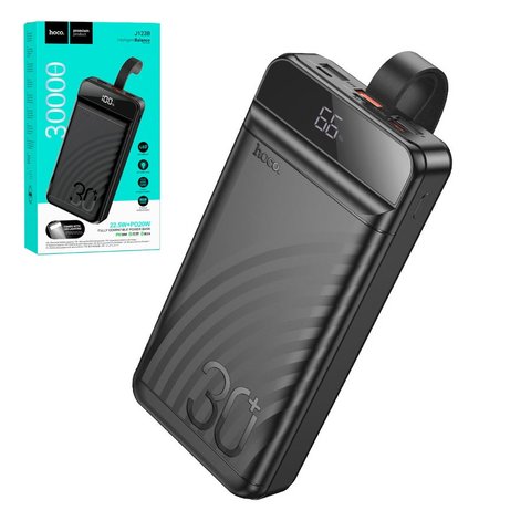 Power bank Hoco J123B, 30000 мАг, 22,5 Вт, чорний, Quick Charge, Power Delivery PD , #6942007612081