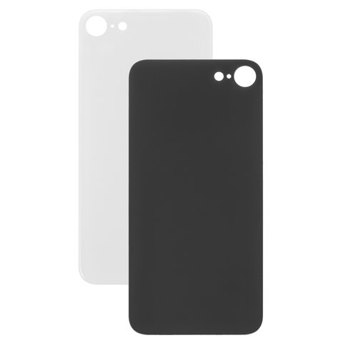 Housing Back Cover compatible with iPhone 8, white, no need to remove the camera glass, big hole 