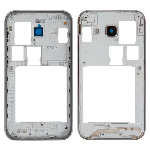 Средняя часть корпуса для Samsung G360H DS Galaxy Core Prime, серебристая, dual SIM