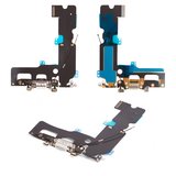 Шлейф для iPhone 7 Plus, коннектора наушников, коннектора зарядки, белый, с компонентами