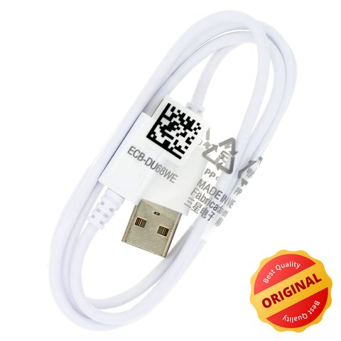 Cable USB Samsung, USB tipo A, micro USB tipo B, 80 cm, blanco, Original, #GH39 02004A