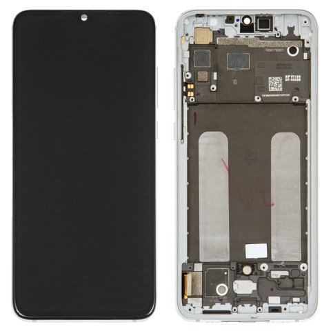 LCD compatible with Xiaomi Mi 9 Lite, Mi CC9, silver, with frame, original change glass  , M1904F3BG 
