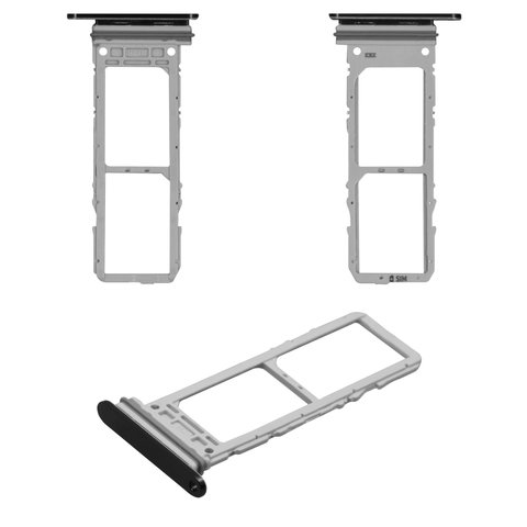 SIM Card Holder compatible with Samsung N970F Galaxy Note 10, black, dual SIM 