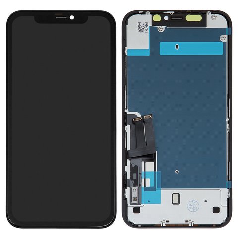 Pantalla LCD puede usarse con iPhone 11, negro, con marco, AAA, TFT , imisu