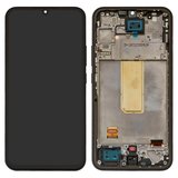 Pantalla LCD puede usarse con Samsung A346 Galaxy A34 5G, negro, con marco, Original (PRC)