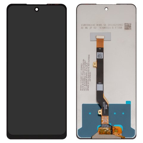 LCD compatible with Tecno Spark 20 Pro KJ6 ; Infinix Hot 40 X6836 , Hot 40 Pro X6837 , black, without frame, original change glass  , TXDI680QBQPX 