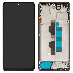 LCD compatible with Xiaomi Poco M6 Pro 4G, Redmi Note 13 Pro 4G, Redmi Note 14S, black, with frame, High Copy, OLED  