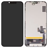 LCD compatible with iPhone 14, (black, with frame, HC, without error, (OLED), DD-OLED OEM soft, diagnosable)