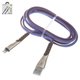 USB дата-кабель Hoco U48, USB тип-A, Lightning для Apple, 120 см, плоский, в нейлоновому обплетенні, 2,4 А, синій