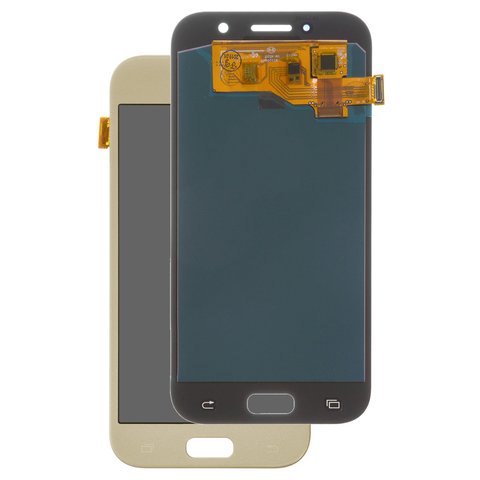LCD compatible with Samsung A520 Galaxy A5 2017 , golden, without frame, High Copy, OLED  
