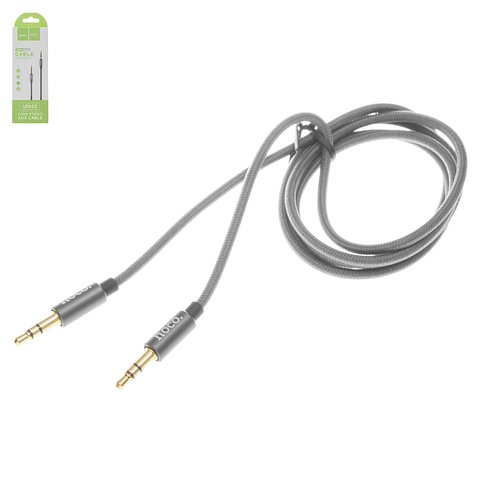 AUX Cable Hoco UPA03, TRS 3.5 mm, 100 cm, gray, TRS 3.5 mm to TRS 3.5 mm, nylon braided  #6957531051565