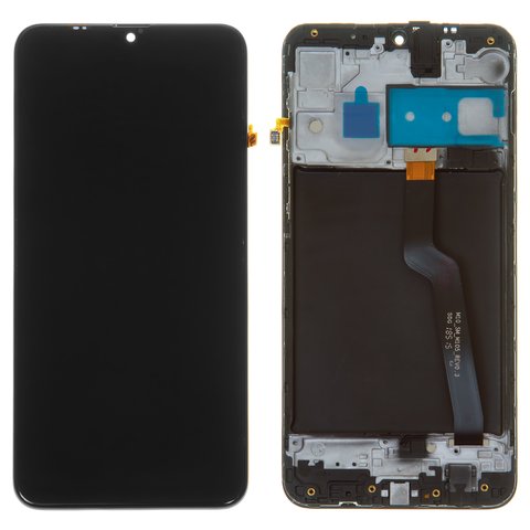LCD compatible with Samsung A105 Galaxy A10, black, with frame, Original, service pack  #GH82 20227A GH82 20322A GH82 19367A