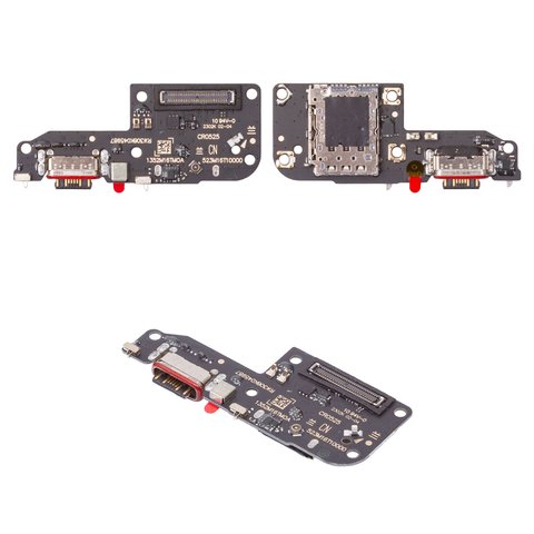 Flat Cable compatible with Xiaomi Poco F5, charge connector, with microphone, with components, High Copy, charging board 