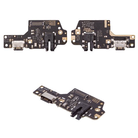 Flat Cable compatible with Xiaomi Redmi Note 8T, headphone connector, charge connector, with microphone, with components, High Copy, charging board, M1908C3XG 