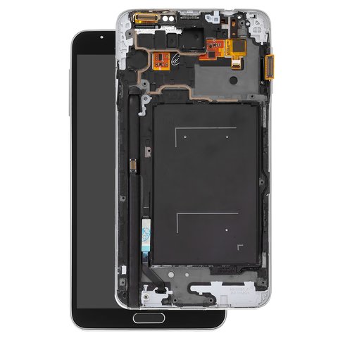 Pantalla LCD puede usarse con Samsung N9005 Note 3, N9006 Note 3, negro, con ajuste de brillo, versión LTE, con marco, Copy, TFT 