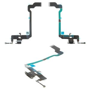 Cable flex puede usarse con iPhone XS, del conector de carga, del conector de auriculares, negro, con micrófono, HC