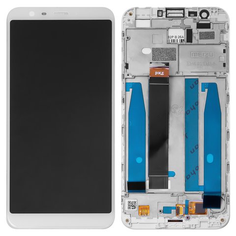 Pantalla LCD puede usarse con Meizu M8c, blanco, con marco, High Copy, M810H