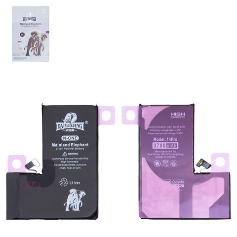 Batería Da Luxiang puede usarse con Apple iPhone 14 Pro, Li ion, 3.87 V, 3780 mAh, mayor capacidad, original IC