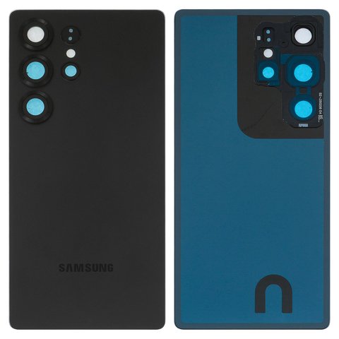 Panel trasero de carcasa puede usarse con Samsung S938 Galaxy S25 Ultra, negra, con vidrio de cámara, con componentes, Original PRC , titanium black