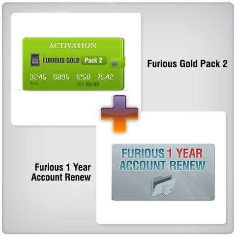 Продовження доступу в зону підтримки Furious на 1 рік + Furious Gold Pack 2