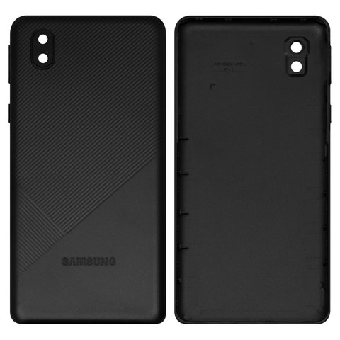 Задня панель корпуса для Samsung M013 Galaxy M01 Core, чорна, із склом камери