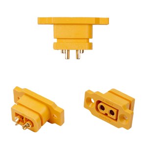 Силовий роз'єм живлення Amass XT60E F, "мама", жовтий