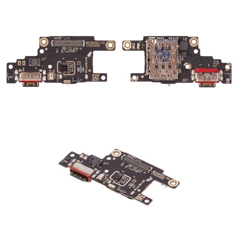 Шлейф для Xiaomi Poco F6, конектора зарядки, з компонентами, High Copy, плата зарядки