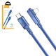 USB кабель Hoco U108, USB тип-C, Lightning, 200 см, 20 Вт, синій, Г-подібний, в нейлоновому обплетенні, #6931474764874