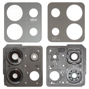 Стекло камеры для Xiaomi Redmi Note 13 5G, черное, с рамкой, graphite black