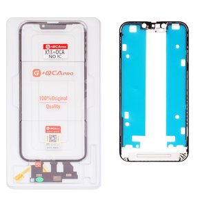 Сенсорний екран G+OCA PRO для iPhone 13, з рамкою, з ОСА плівкою, чорний, без мікросхеми