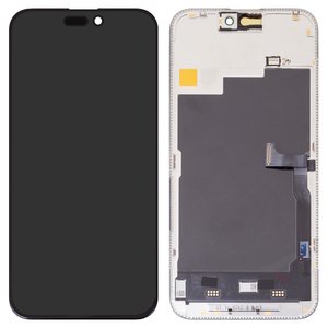 Дисплей JCID для iPhone 15 Pro Max, чорний, з рамкою, High Copy, без помилки, OLED  soft, Diagnosable, 120Hz