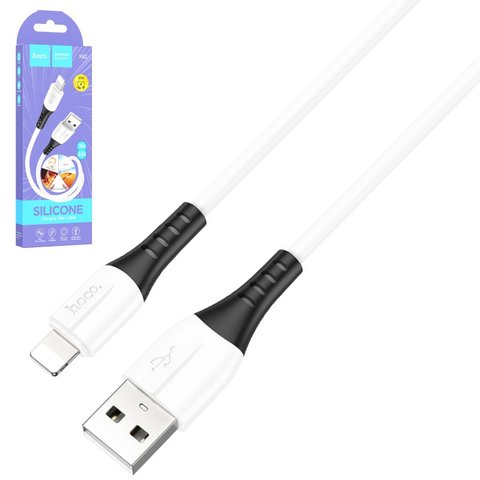 USB кабель Hoco X82, USB тип A, Lightning, 100 см, 2,4 А, белый, силиконовый, #6931474768544